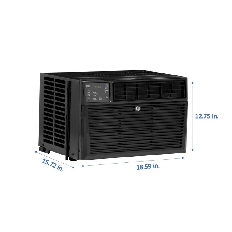 GE Appliances 8,000 BTU 115-Volt Smart Window Air Conditioner with Remote, AEN08LZ, Black