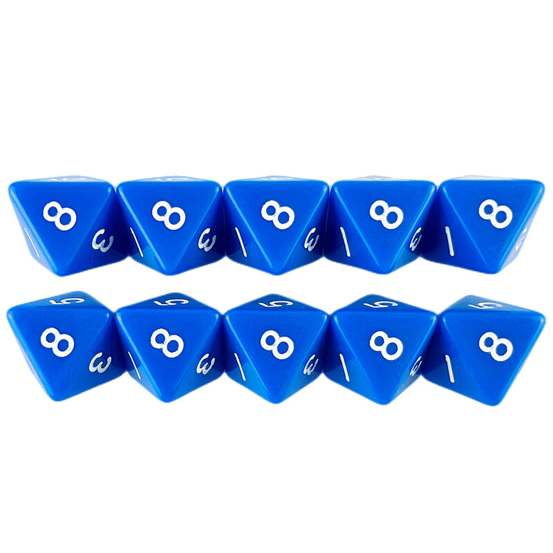 10pcs Opaque Effect Polyhedral D8 Dice Colorful Dice for DND Games Tabletop Funny Party Games