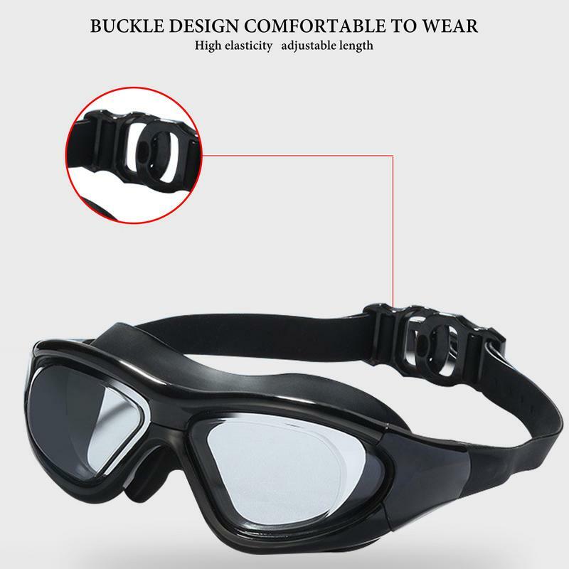Очки для бассейна, очки для плавания с широким обзором, незапотевающие очки для плавания с УФ-защитой и без протекания для женщин, мужчин, взрослых, детей