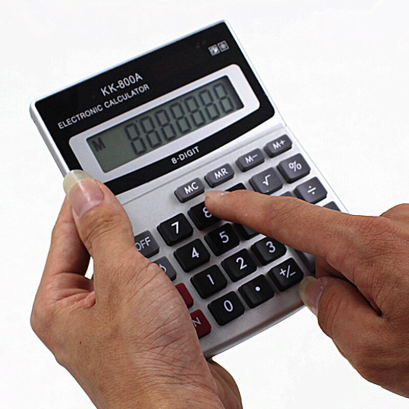 Calculatrice de bureau KK-800A en métal, grande police de caractères large, 8 a, fournitures de bureau avec fabricant, vente en gros
