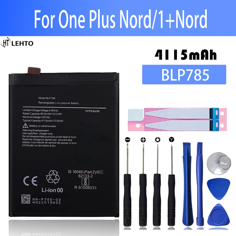 정품 용량 휴대폰 배터리, OPPO OnePlus NORD 1 + NORD 수리 부품, BLP785