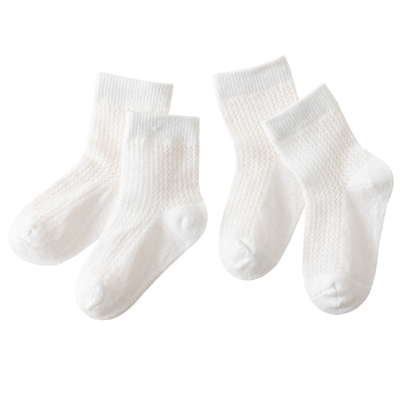 Calcetines blancos de algodón para bebé, medias informales de verano para niños y niñas, novedad