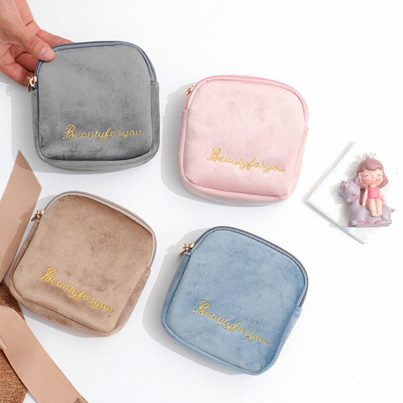 Tragbare kreative Reise Plüsch niedlichen einfarbigen Lippenstift Tasche Schachbrett Kosmetik tasche Damen binden Fall Aufbewahrung tasche