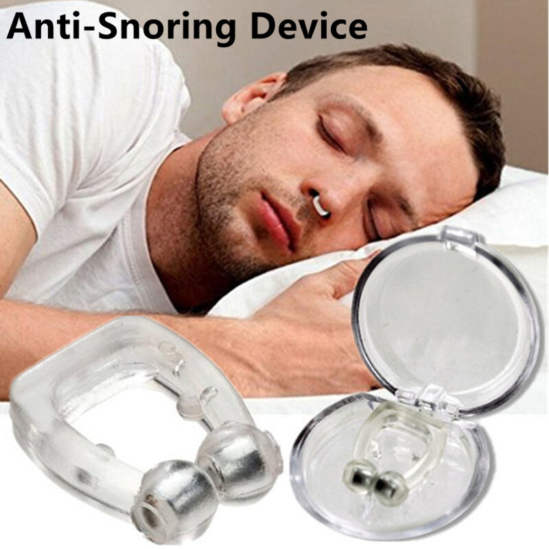 Clip de nariz antirronquidos para dejar de roncar, bandeja magnética de silicona para dormir, ayuda para dormir, protector de Apnea, dispositivo nocturno con estuche, solución para ronquidos