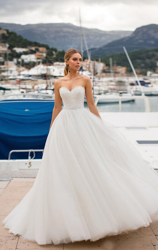 2024 Элегантное свадебное платье, сексуальное длинное платье без бретелек в простом стиле мори