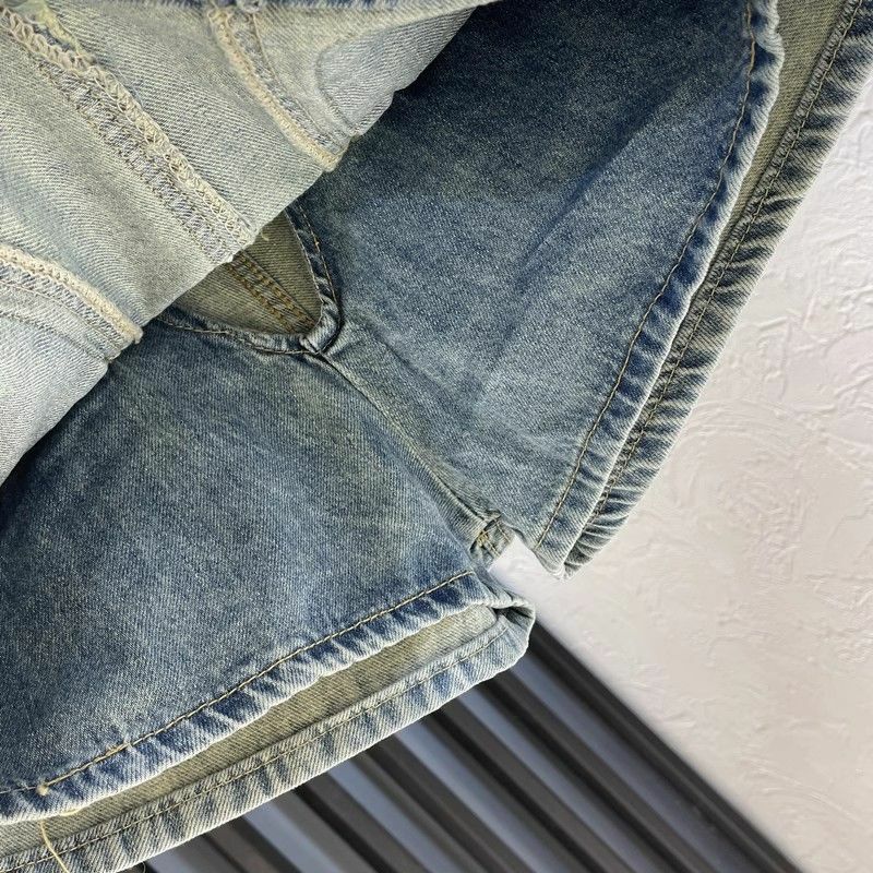 Saia curta, jeans, bolsa, quadril, estilo de rua lavado, roupas de trabalho, nova tendência, outono, 2021