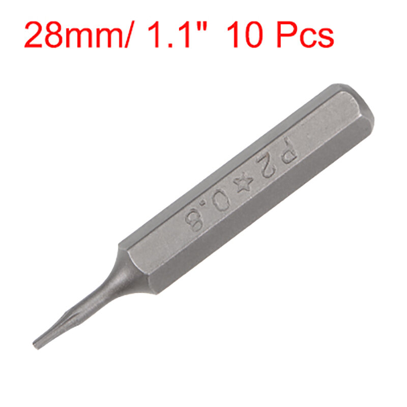 uxcell 10pcs P2/0.8mm Screwdriver Bit Set Hex Screwdriver Bits Hand Tools 5/32 Inch Shank Star-Shape Alloy Steel набор отверток