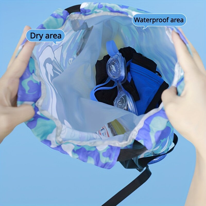 Cartoon Girls Swimming Bag New Children's Backpack Wet Dry Separation Bags Boys Washing Pouch Waterproof Storage Shoulder Packs