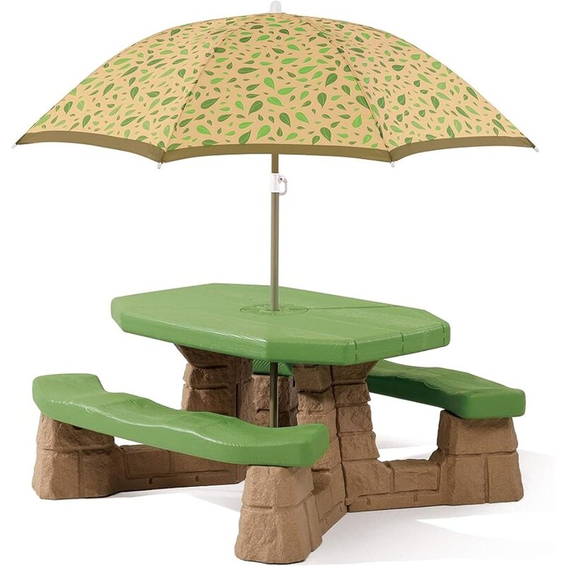 Table de pique-nique avec parasol, mobilier d'extérieur