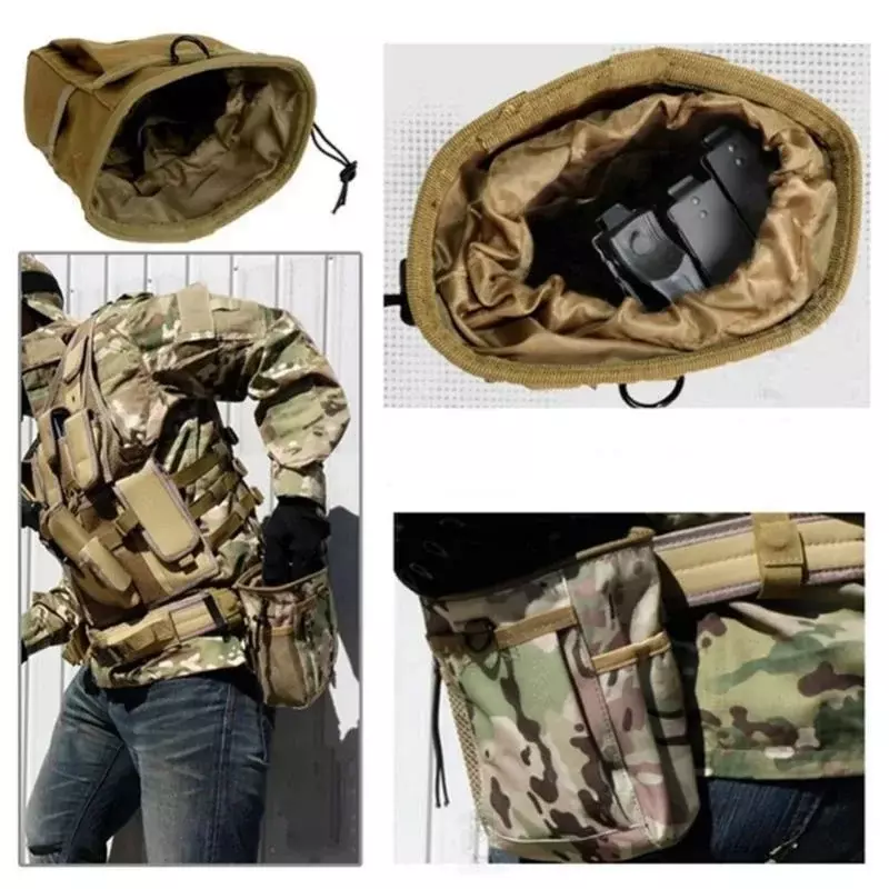 600D Nylon Portable Recycling Bag Outdoor Molle Pouch Military Backpack Hanging Bag Waist Sports Hunting Tactical Bag