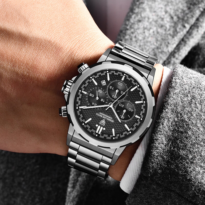 Big Watches for Men Top Luxury Brand LIGE Quartz Men’s Watch Sport Waterproof Wrist Watches Chronograph Date Relogio Masculino