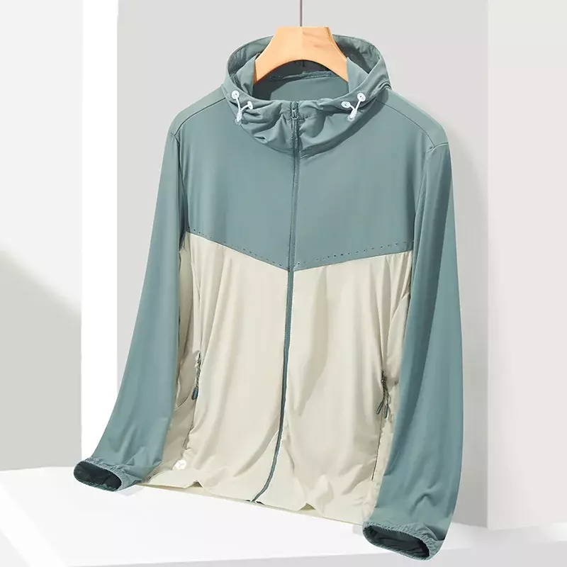 Man/Woman Summer Sunscreen Clothing Ice Silk Mesh Breathable Outdoor Fishing Quick Drying Skin Clothing New Men's windbreaker