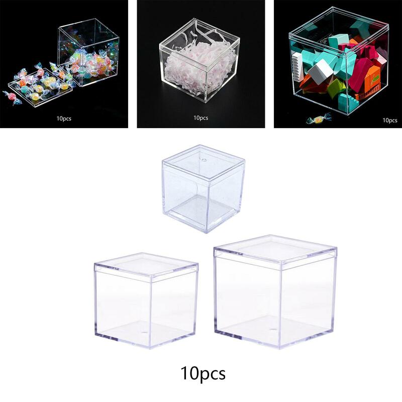 10 sztuk akrylowe Mini pojemnik Organizer kostka pojemnik na zabawki do kolekcjonerskich lalek