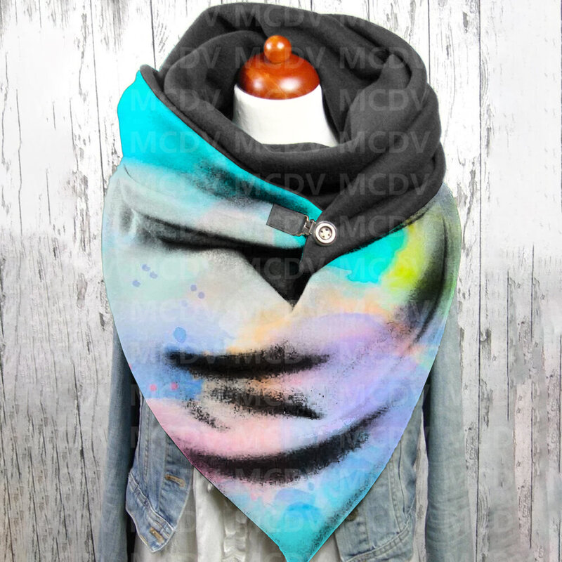 Farbverlauf 3d bedruckter lässiger Schal und Schal für Frauen warmer und bequemer Schal 01