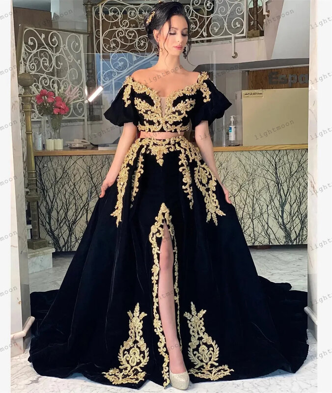 Wspaniałe suknie wieczorowe satynowe o linii a sukienka na studniówkę z ramion eleganckie aplikacje suknie balowe długość podłogi Vestidos De Gala