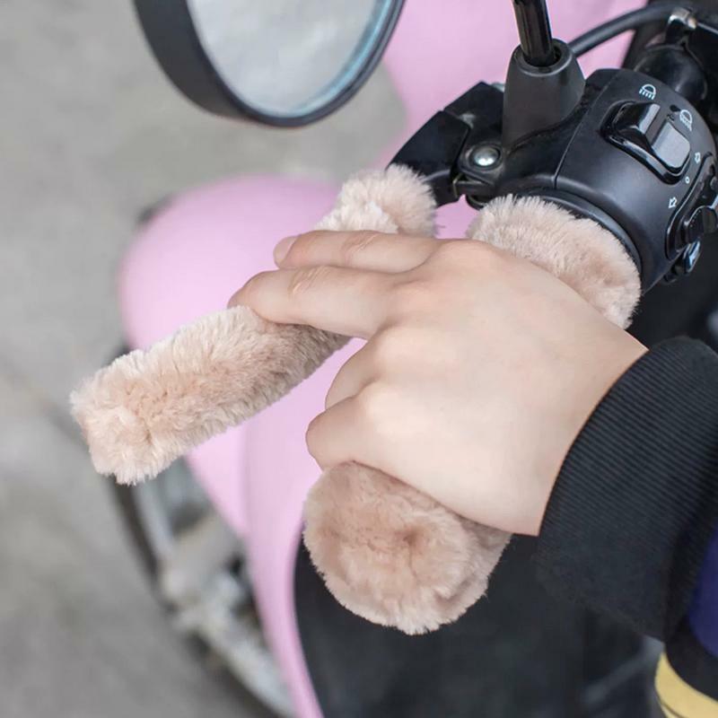 Brake Lever Covers Warm Soft Plush Bike Handle Grip Covers Non-slip Protective Bike Brake Sleeves Keep Hands Warm In Cold