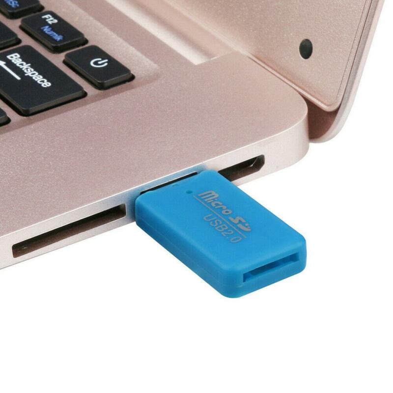 Mini Memory Card Reader, Adaptador plástico portátil, alta qualidade, USB 2 0, TF Flash, PC, Laptop, Conversores móveis