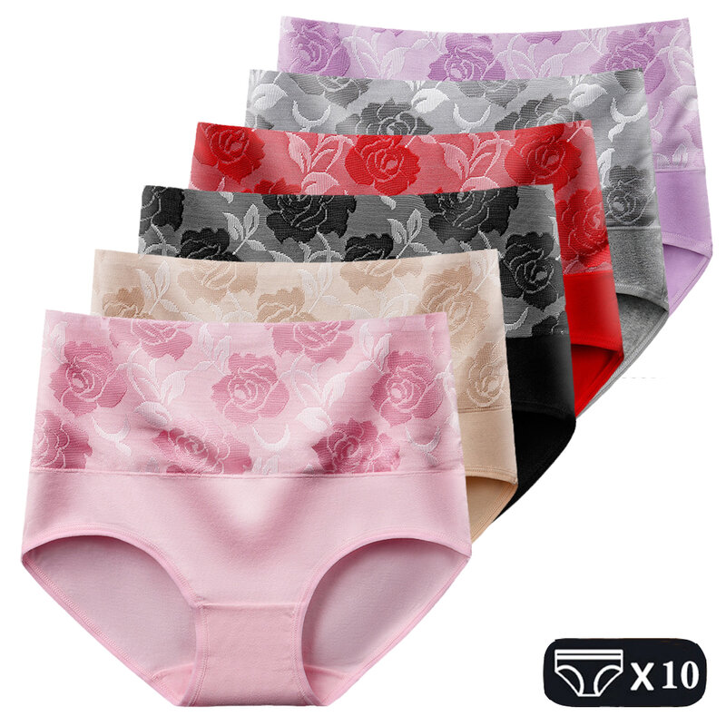 L-5XL Women's High Waisted Cotton Briefs Ladies Underwear Regular & Plus Size Panties