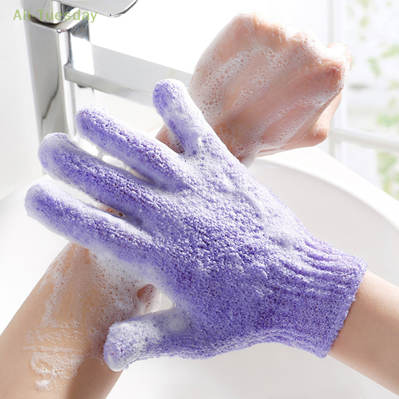 Guanti da bagno a cinque dita asciugamano da doccia per uso domestico Scrub bagnoschiuma per bambini fornitura per la casa guanti elastici per la pulizia del bagno per la schiena