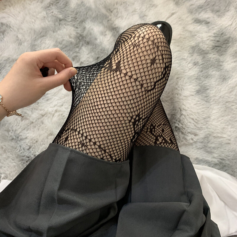 Sanrio Hello Kitty collant collant Sexy calze al ginocchio calze a rete donna traspirante sottile discoteca seta nera Lolita ragazze regalo