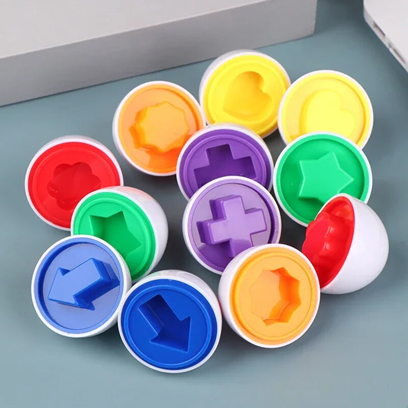 Uova intelligenti per bambini giocattoli educativi per l'apprendimento Montessori uova di pasqua sensoriali colori di pollo forme selezionatore per bambini da 2 a 4 anni