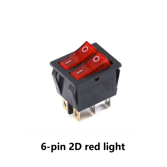 KCD6 KCD8 Boat Type Rocker Twin Lamp Duplex Power Switch 16A 250V 20A 125V 4/6 Pin 2/3 Speed Black Red Green with LEDs