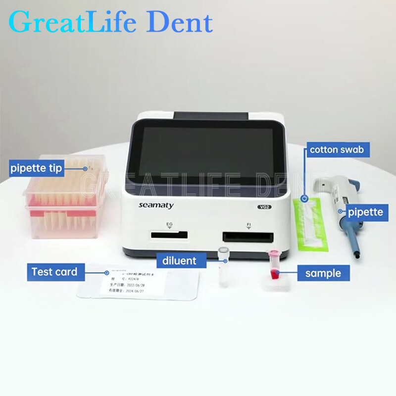 GreatLife Dent SEAMATY VG2 POCT Portable Automatic Animal Electrolyte Immunoassay Analyzer Blood Gas Vet Progesterone MSLDBA20