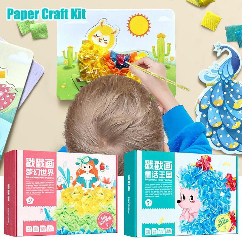 Livro de adesivos de princesa para crianças, fantasia pintados à mão, puxando para vestir, pintura divertida, brinquedos artesanais, presentes, kit de papel artesanal
