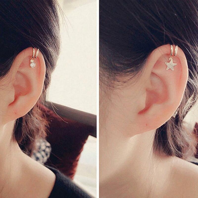 Mini Clip de oreja de circonita cúbica para mujer, Perla de imitación, elegante, agradable para la piel, pendientes de boda, 1 pieza