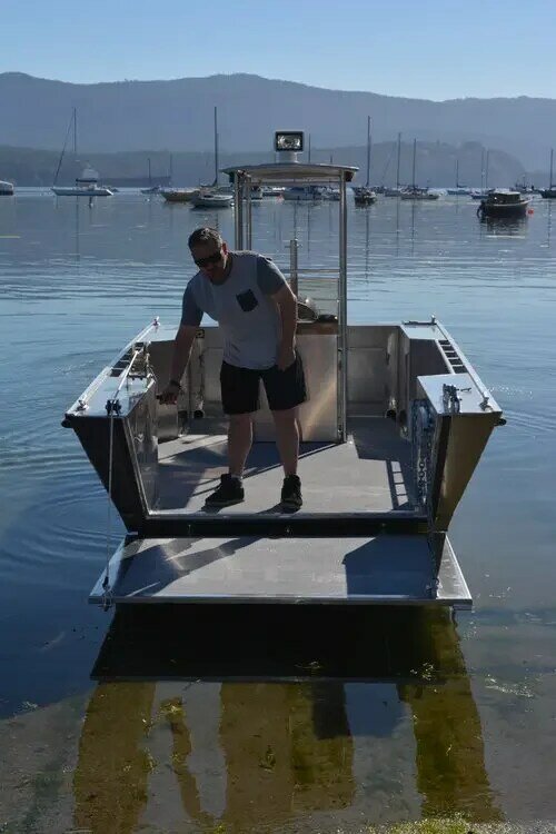 Ecocampor-Barco de barcaza de aluminio soldado, lancha Landingcraft con consola central, 24 pies, a la venta