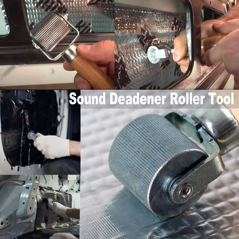 Car Sound Deadening Roller Set, Sound Deadener Tool, Sound Deadening Roller, rolo de costura, fácil instalação, 4 pcs