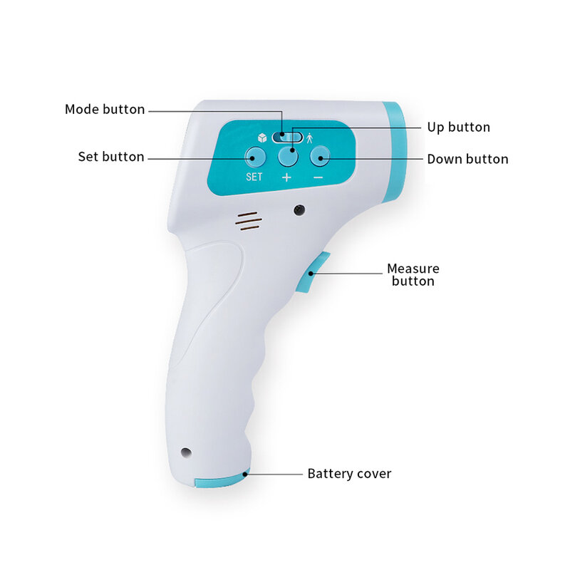 Testa termômetro digital para bebê e adultos, sem contato termômetro médico infravermelho, ferramenta de medida de temperatura corporal