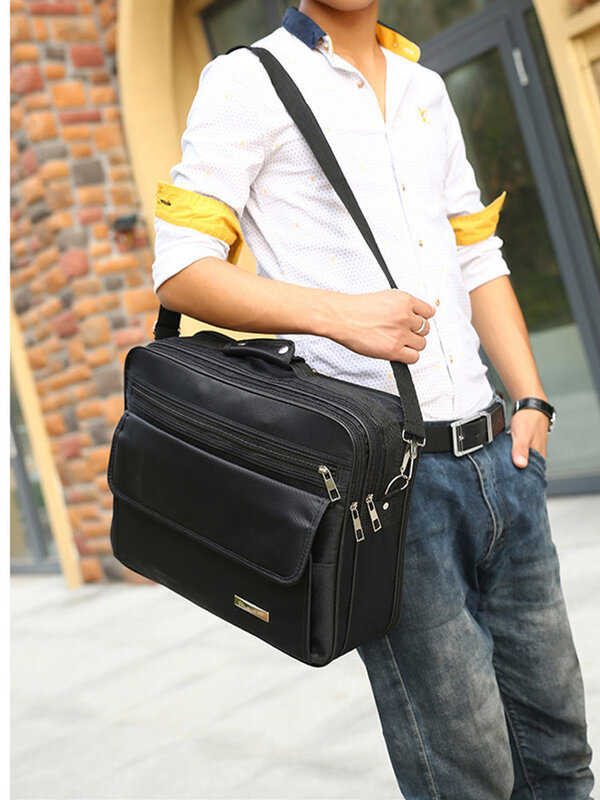 Men's Briefcase 14 15.6 Inch Laptop Bags Large Capacity Single Shoulder Bag Business Briefcases For Man Messenger Bag Waterproof