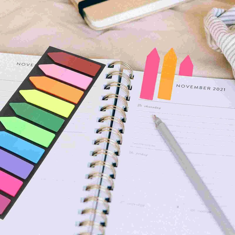 Auto-adesivo leitura marcadores, Colored Sticky Tabs, Leitura adesivos, Nota Page Markers, 3 conjuntos