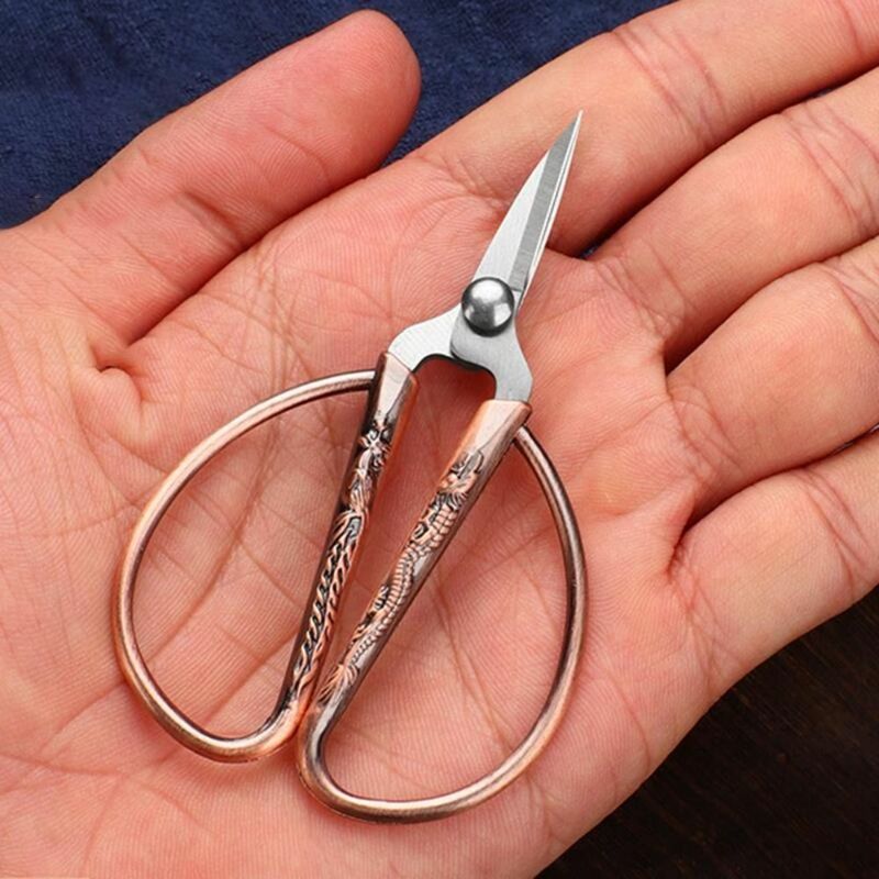 Stainless Steel Pointed Scissors Retro Hand Tool DIY Craft Tool Sewing Scissors Mini Multifunctional Paper Cutter Home