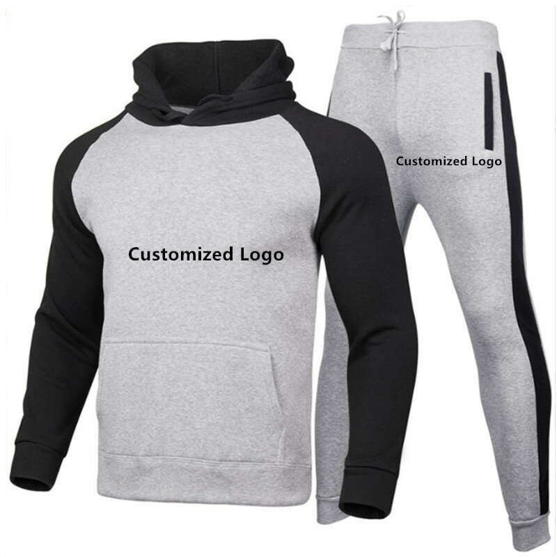 Ensemble de sweats à capuche à manches longues avec logo ChimBrand personnalisé pour hommes, triple patchwork, correspondance des couleurs, mode printemps, nouveau