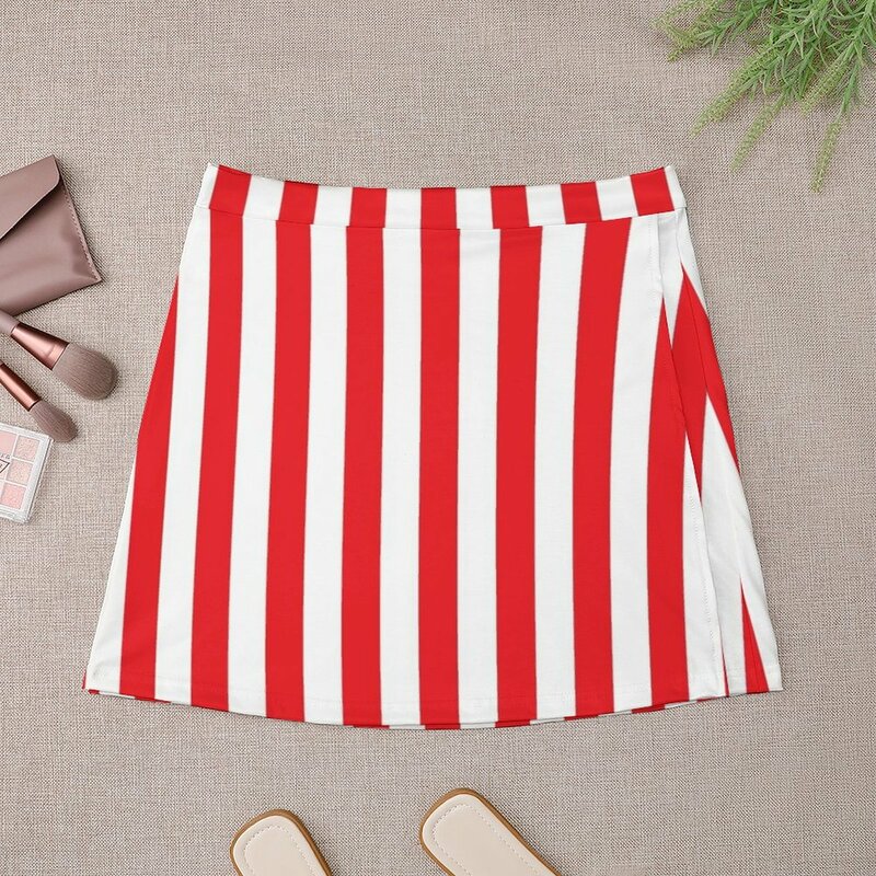Minifalda a rayas rojas y blancas para niñas, moda coreana, kpop