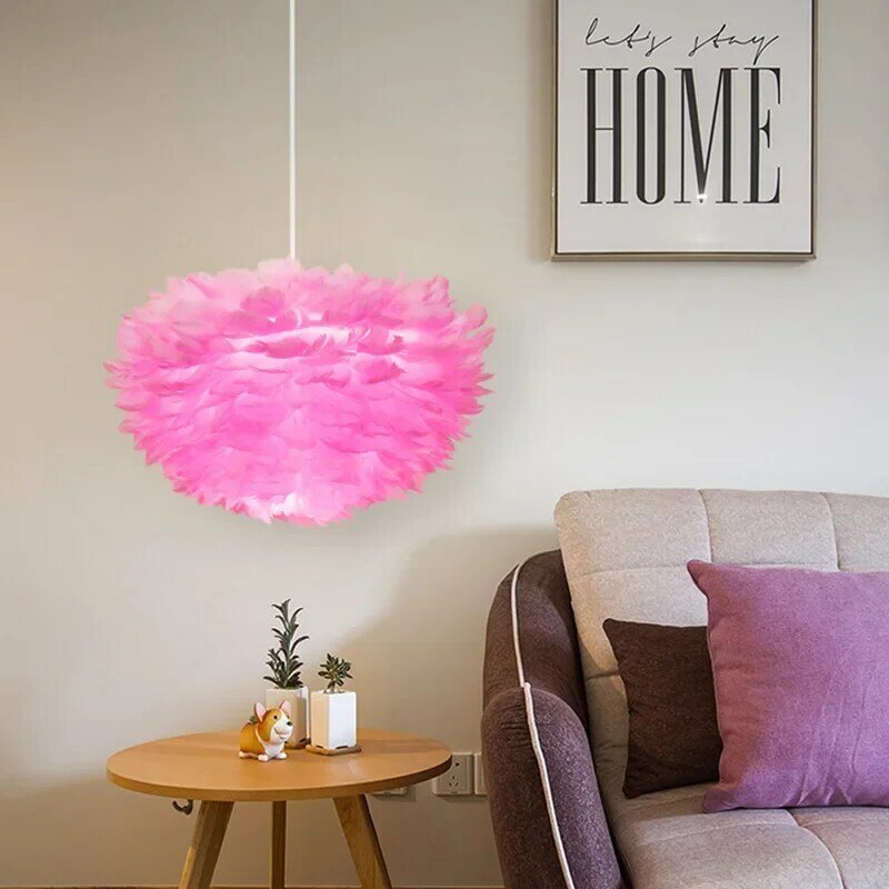 Lampu gantung Led bulu Modern kamar tidur, sederhana Modern hangat romantis kreatif dipersonalisasi ruang tamu perabotan rumah lampu