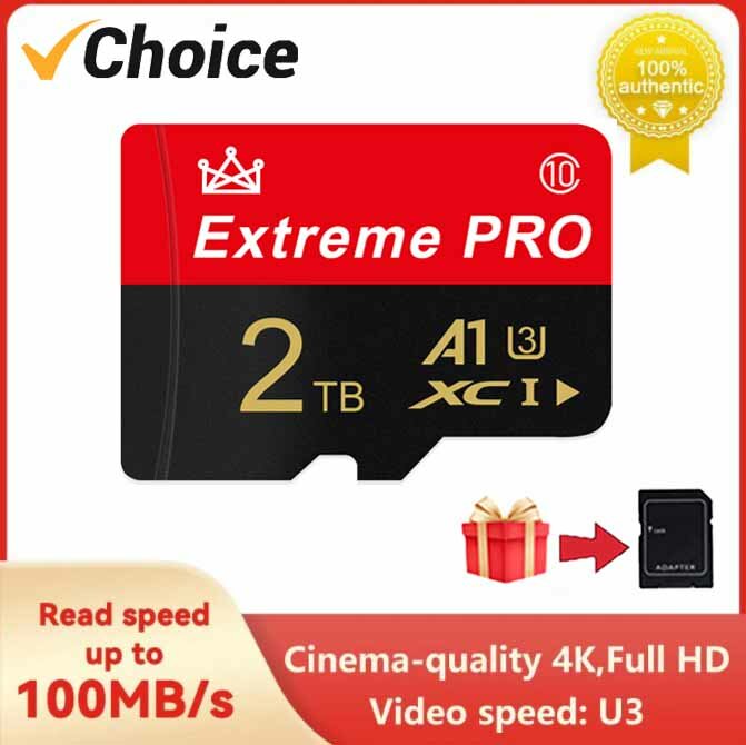 Scheda di memoria da 2TB per fotocamera Nintendo Switch GoPro DJI 512GB Micro TF SD Trans Flash Card 100% originale C10 U1 U3 4K HD SD Card