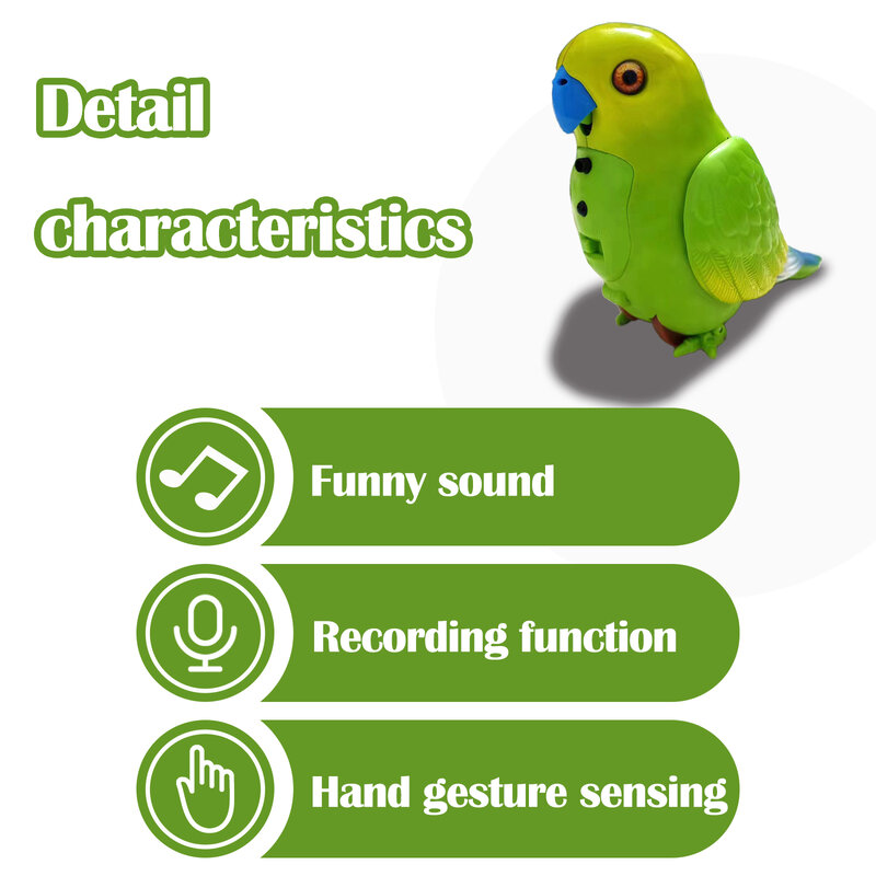 Zabawki dla dzieci elektryczna papuga mówiąca i śpiewająca gest dłoni wykrywający zabawny rekord zwierzęta domowe zabawki edukacyjne na prezenty dla dzieci