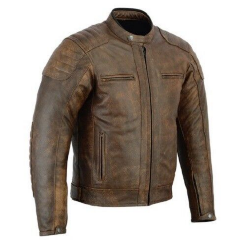 남성용 브라운 패션 가죽 오토바이 재킷, 유럽 및 미국 패션 트렌드
