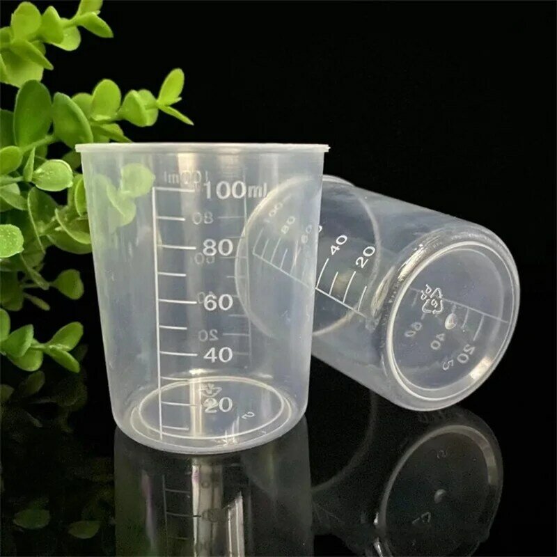 저울이 있는 측정 컵, 액체 용기, 에폭시 수지 실리콘 제작 도구, 두꺼운 플라스틱 분배 컵, 30 ml, 50 ml, 100ml