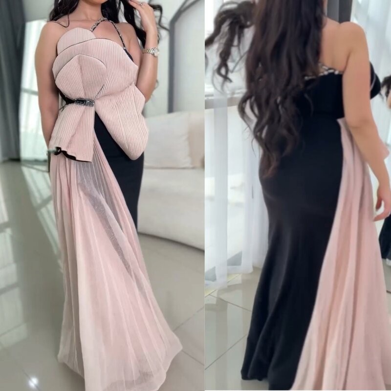 Jersey Sequined Beading Ruched Cocktail Party A-line One-shoulder Bespoke Occasion Gown Long Dresses