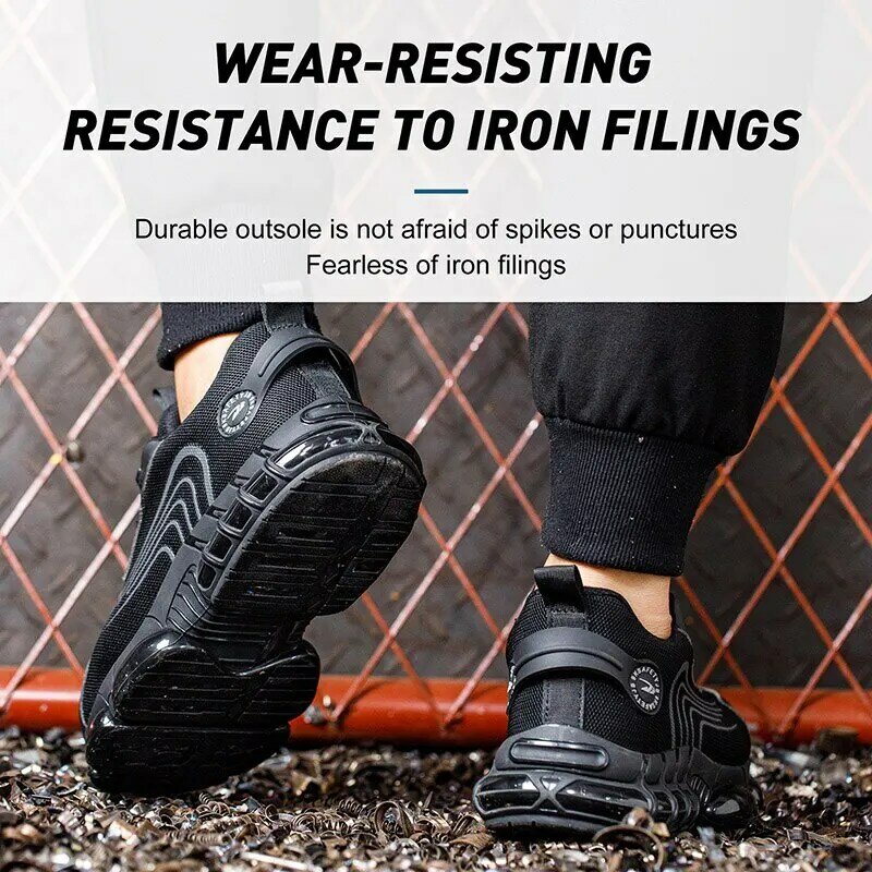 Мужская защитная обувь с вращающимися пуговицами, рабочая спортивная обувь, защитные ботинки, стальная обувь Parker, модная обувь.