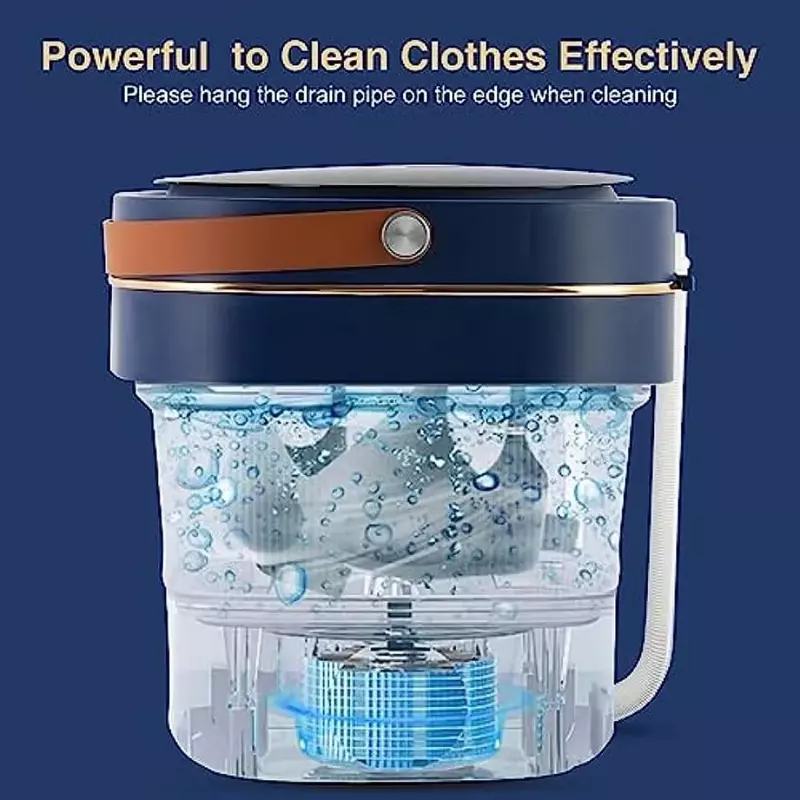 Máquina de lavar roupa pequena dobrável, Design recarregável para viagens, roupa íntima, roupas de bebê e itens pequenos