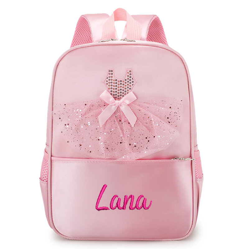 Custom Name Ballet Dance Backpack for Little Girls Ballerina Bag for Dance Personalized Toddler Dance Bag Gymnastics Storage Bag