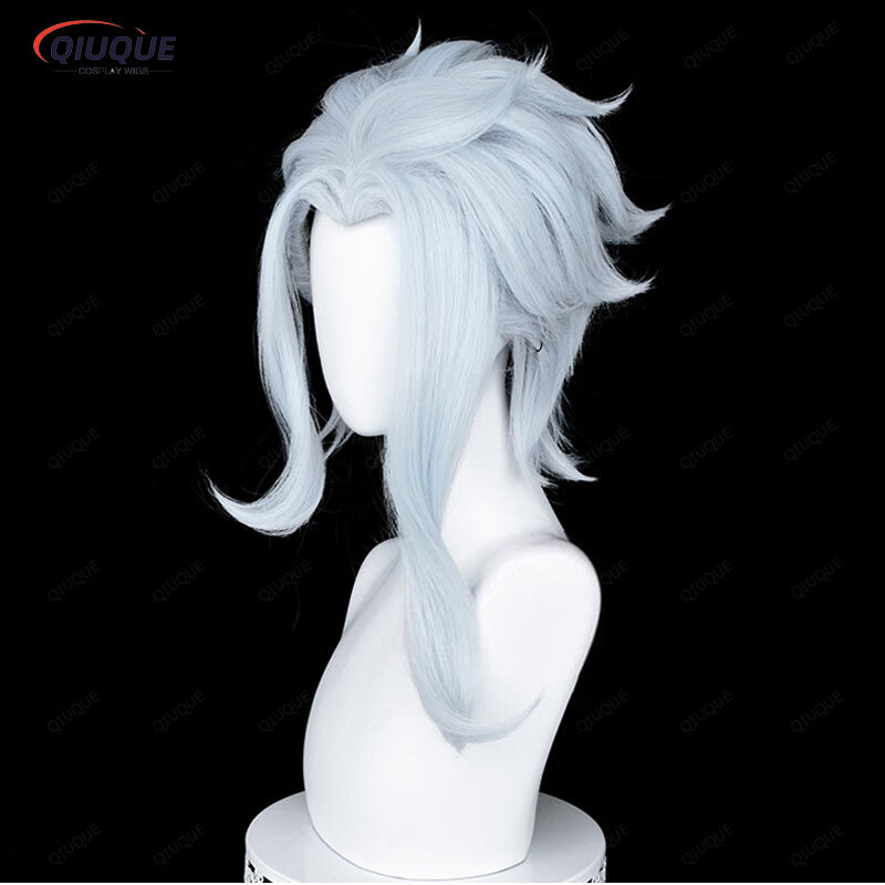 Game Impact Fatui Cosplay Doctor II Dottore Cosplay Wig 30cm Short Heat Resistant Hair Party Anime Wigs + Wig Cap