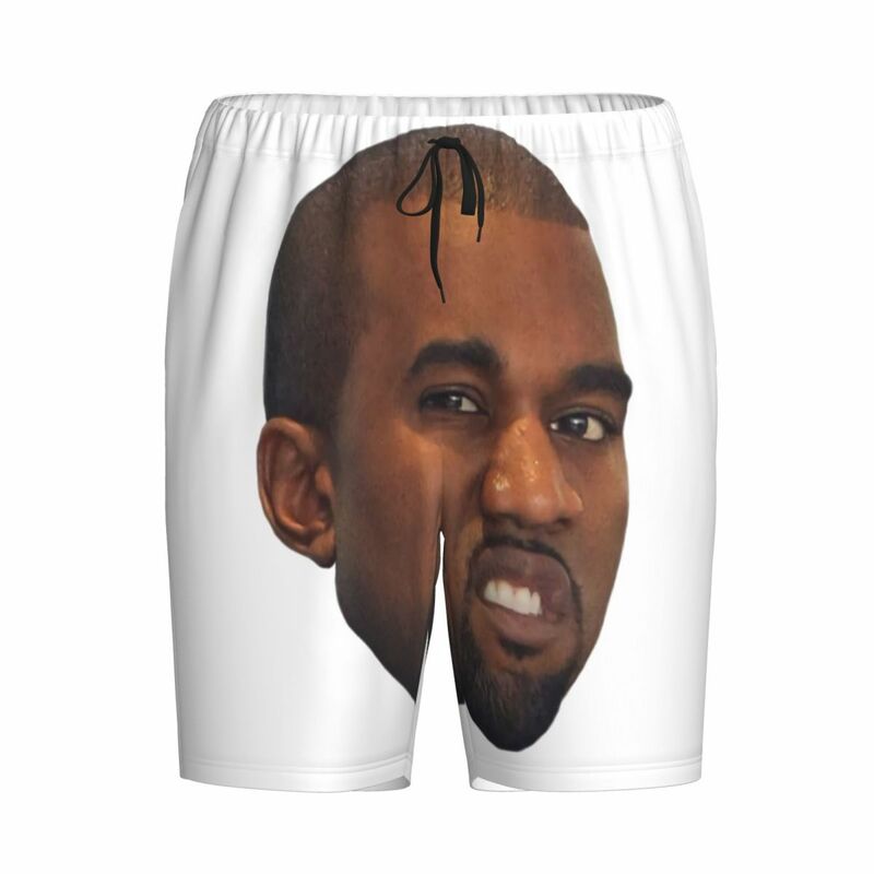 Kanye West pijamas pijamas dos homens sono Shorts com bolsos, impressão personalizada, engraçado Meme pijama Bottoms, rapper produtor musical