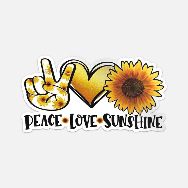 Peace Love Sunshine stiker gadis cantik, stiker Decal Bumper mobil vinil, stiker aksesori kaca depan mobil