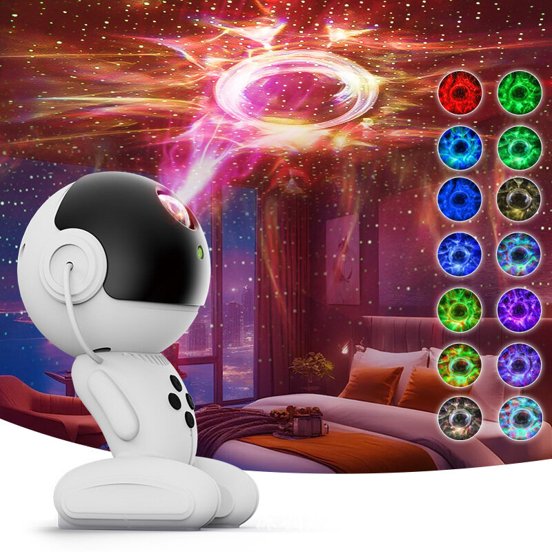 Shineknot-proyector Robot de cielo estrellado, luz de ambiente para dormitorio, pequeña luz nocturna, estrella de cielo completo, luz de proyección enchufable, zm0067